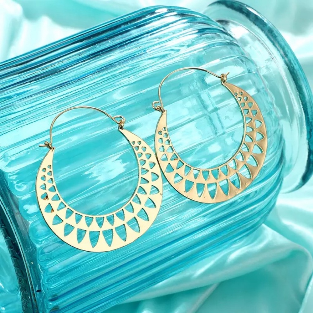 ✨ROUND BOHO HOOP EARRINGS✨GOLD✨